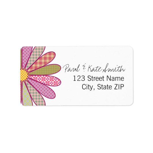 格子状の花 ラベル (正面)