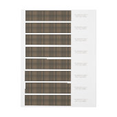 格子状の茶色のラップラのまわりにベル ラップアラウンドラベル (シート)