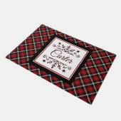 格子状の雪パーソナライズされた片 ドアマット (アングル)