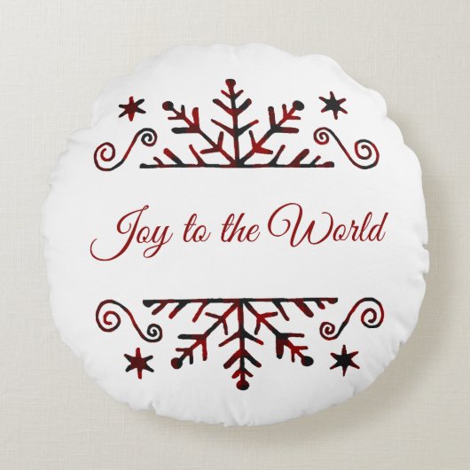 格子状の雪片 ラウンドクッション (正面)