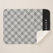 格子状エレガントの | Sherpaブランケパーソナライズされたット シェルパブランケット (正面(横))