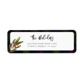 格子状エレガント素朴クラシックタータンチェック差出人住所 ラベル (正面)