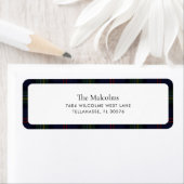 格子状エレガント素朴クラシックタータンチェック差出人住所 ラベル (インサイチュ)