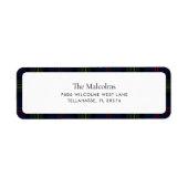 格子状エレガント素朴クラシックタータンチェック差出人住所 ラベル (正面)