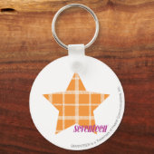 格子状オレンジ2 キーホルダー (正面)