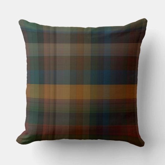 格子状カラフルの クッション (正面)