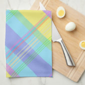 格子状カラフルタオル キッチンタオル (四つ折り)