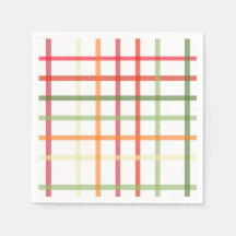 格子状カラフル紙ナプキン