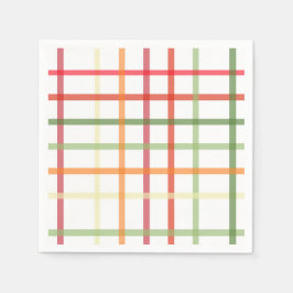 格子状カラフル紙ナプキン スタンダードカクテルナプキン