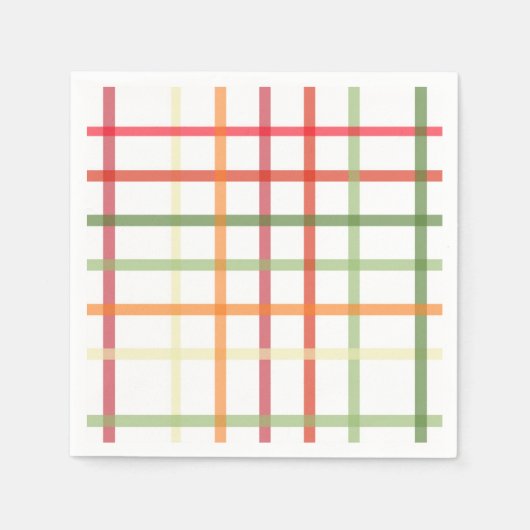 格子状カラフル紙ナプキン スタンダードカクテルナプキン (正面)