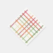 格子状カラフル紙ナプキン スタンダードカクテルナプキン (角)