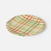 格子状カラフル紙プレート ペーパープレート (アングル)
