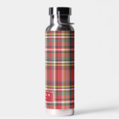 格子状クラシック素朴パーソナライズされた ウォーターボトル (左面)