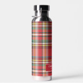 格子状クラシック素朴パーソナライズされた ウォーターボトル (右面)