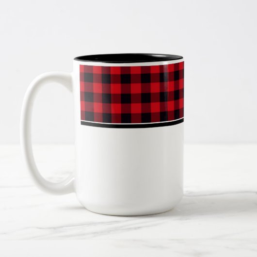 格子状コーヒーマグ ツートーンマグカップ (左)