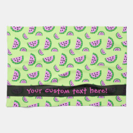 格子状スイカのスライス模様 キッチンタオル