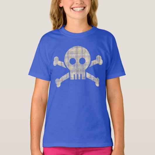 格子状スカル(ヴィンテージ) Tシャツ (正面)