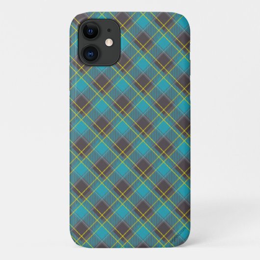 格子状タータンチェックブルーイエローグレートレンディー Case-Mate iPhoneケース (裏面)
