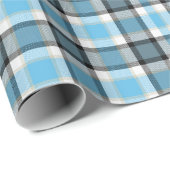 格子状タータンチェックブルーホワイトパターン ラッピングペーパー (ロールコーナー)