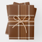 格子状タータンチェック秋茶色とベージュパターン ラッピングペーパーシート (インサイチュ)