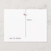 格子状ハートと蝶あなた恋しく思の先生 ポストカード (裏面)