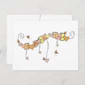 格子状ハートと蝶あなた恋しく思の先生 ポストカード (正面/裏面)