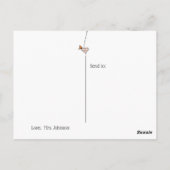 格子状ハートと蝶あなた恋しく思の先生 ポストカード (裏面)