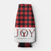 格子状パーソナライズされたのクリスマス ボトルクーラー (正面)