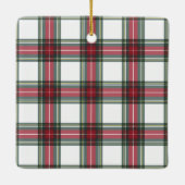 格子状パーソナライズされたクリスマスセラミックオーナメント セラミックオーナメント (裏面)