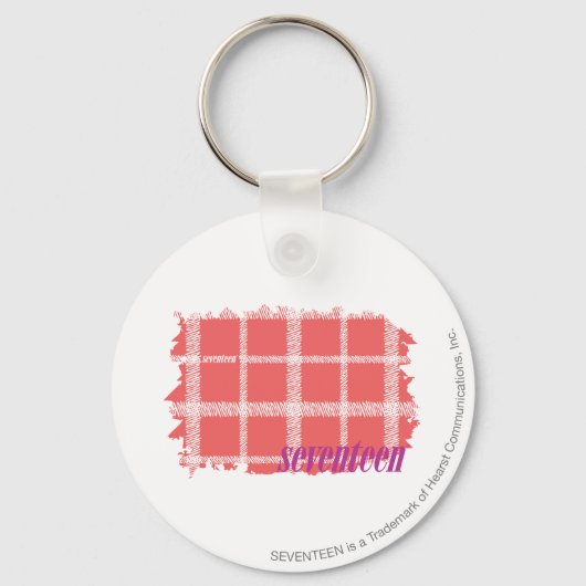 格子状ピンク2 キーホルダー (正面)