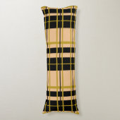 格子状ブラック金ゴールドバラ ストライプの ボディピロー (正面縦)