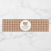 格子状ベア誕生日ウォーターボトルラベル ペットボトルラベル (シングルラベル)