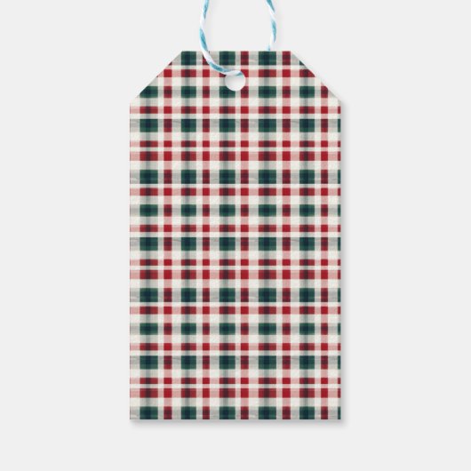 格子状モダンのクリスマス | Happy メリー Joyful ギフトタグ (裏面)