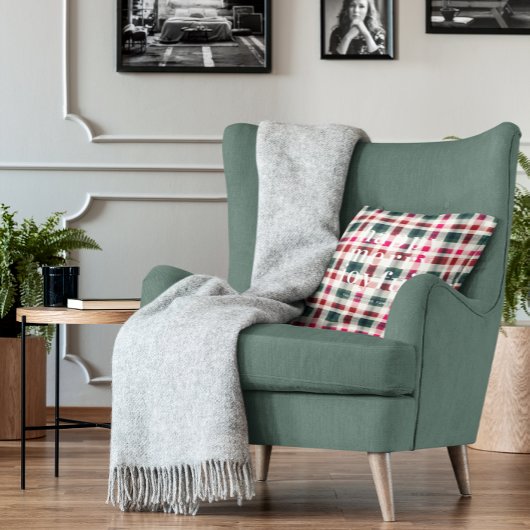 格子状モダンのクリスマス | Happy メリー Joyful クッション