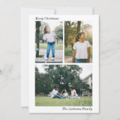 格子状モダンの | クリスマスフォトコラージュ シーズンカード (正面)