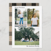 格子状モダンの | クリスマスフォトコラージュ シーズンカード (正面/裏面)