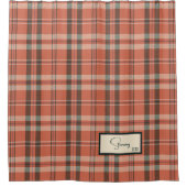 格子状モダンコーラルシャワーカーテン シャワーカーテン (正面)