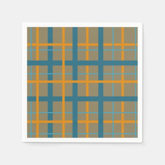 格子状モダン模様 スタンダードカクテルナプキン (正面)