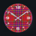 格子状レッドタータンチェックスワヒリ市松模様にパターン–54813 ラウンド壁時計<br><div class="desc">格子状レッドタータンチェックスワヒリ市松模様にパターン–54813</div>