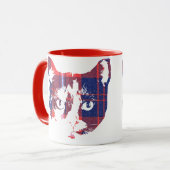 格子状ヴィンテージ子猫 マグカップ (正面左)