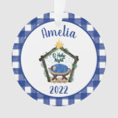格子状出生児童年度レビューオーナメント オーナメント (正面)