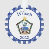 格子状出生児童年度レビューオーナメント オーナメント (正面)