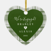 格子状婚約した緑色フォトセラミックスオーナメント セラミックオーナメント (正面)