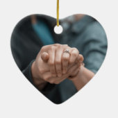 格子状婚約した金ゴールドフォトセラミックスオーナメント セラミックオーナメント (裏面)