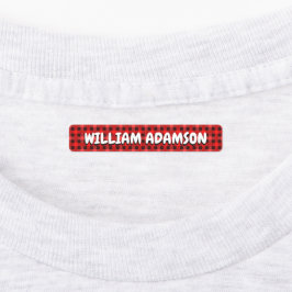 格子状布製防水名称ラベル ラベル