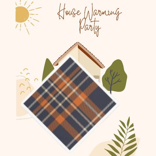 格子状抽象芸術モダンタータンチェック紙ナプキン スタンダードカクテルナプキン