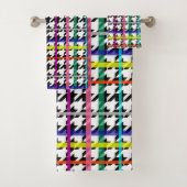 格子状数々のデザインの色の線千鳥格子の バスタオルセット (インサイチュ)