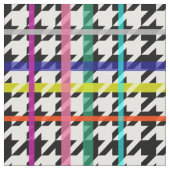 格子状数々のデザインの色の線千鳥格子の ファブリック (クローズアップ)