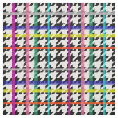 格子状数々のデザインの色の線千鳥格子の ファブリック (見本)