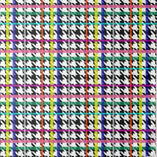 格子状数々のデザインの色の線千鳥格子の ファブリック